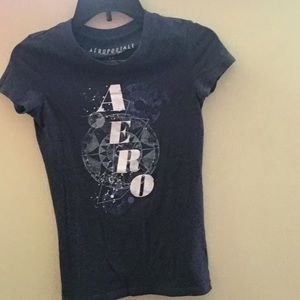 Aeropostale Blue/White Logo Graphic Tee